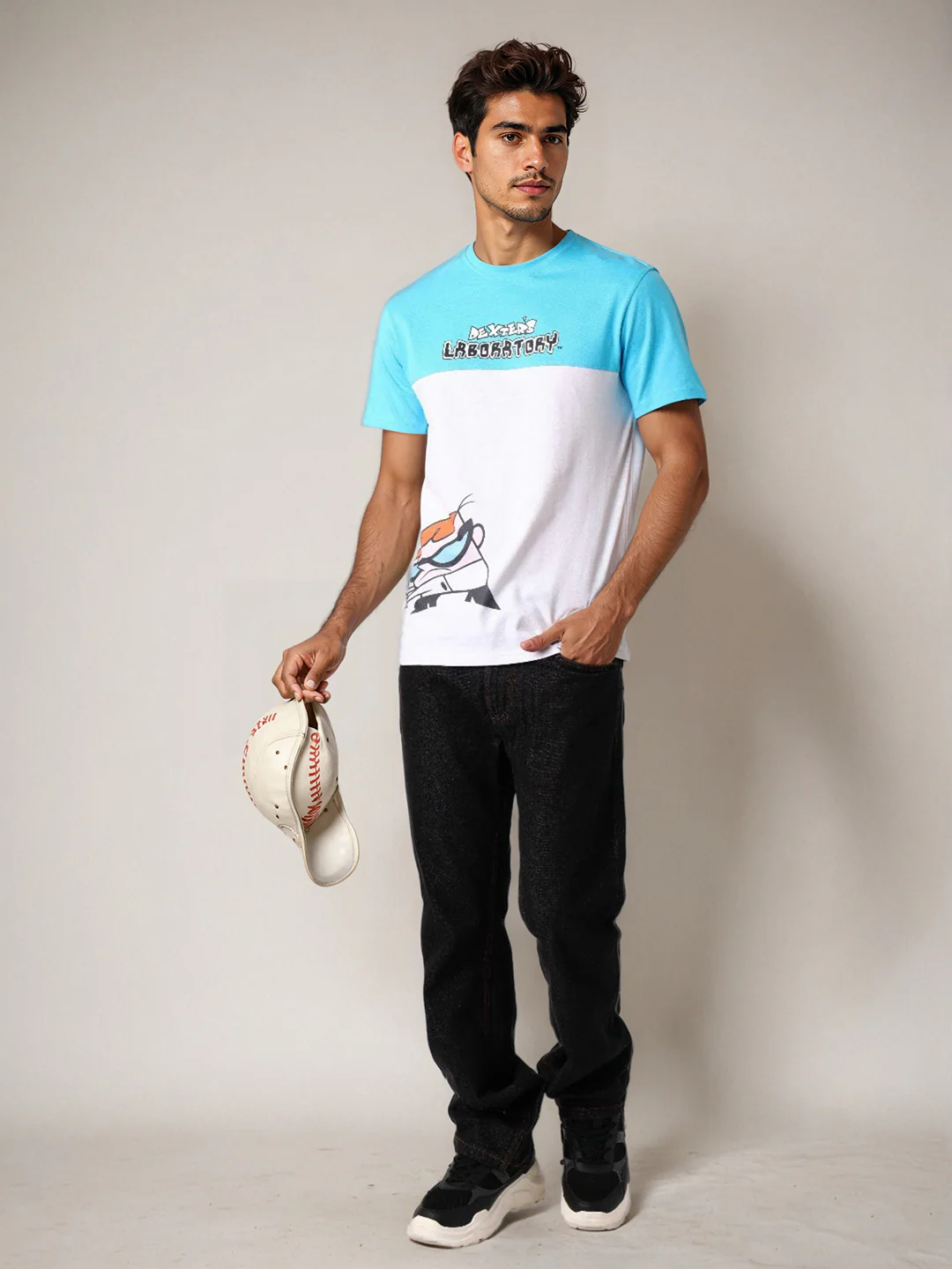 Men's Dexter Colourblocked Round Neck Cotton's Slim Fit T-shirt - Image 7