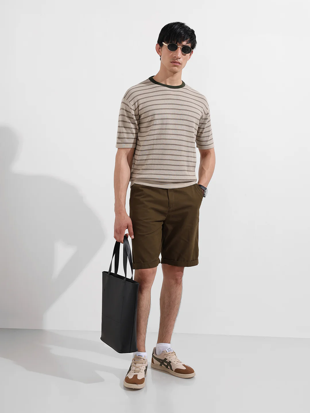 Men's Fawn Oversized Fit Textured Flat Knit T-Shirt - Image 2