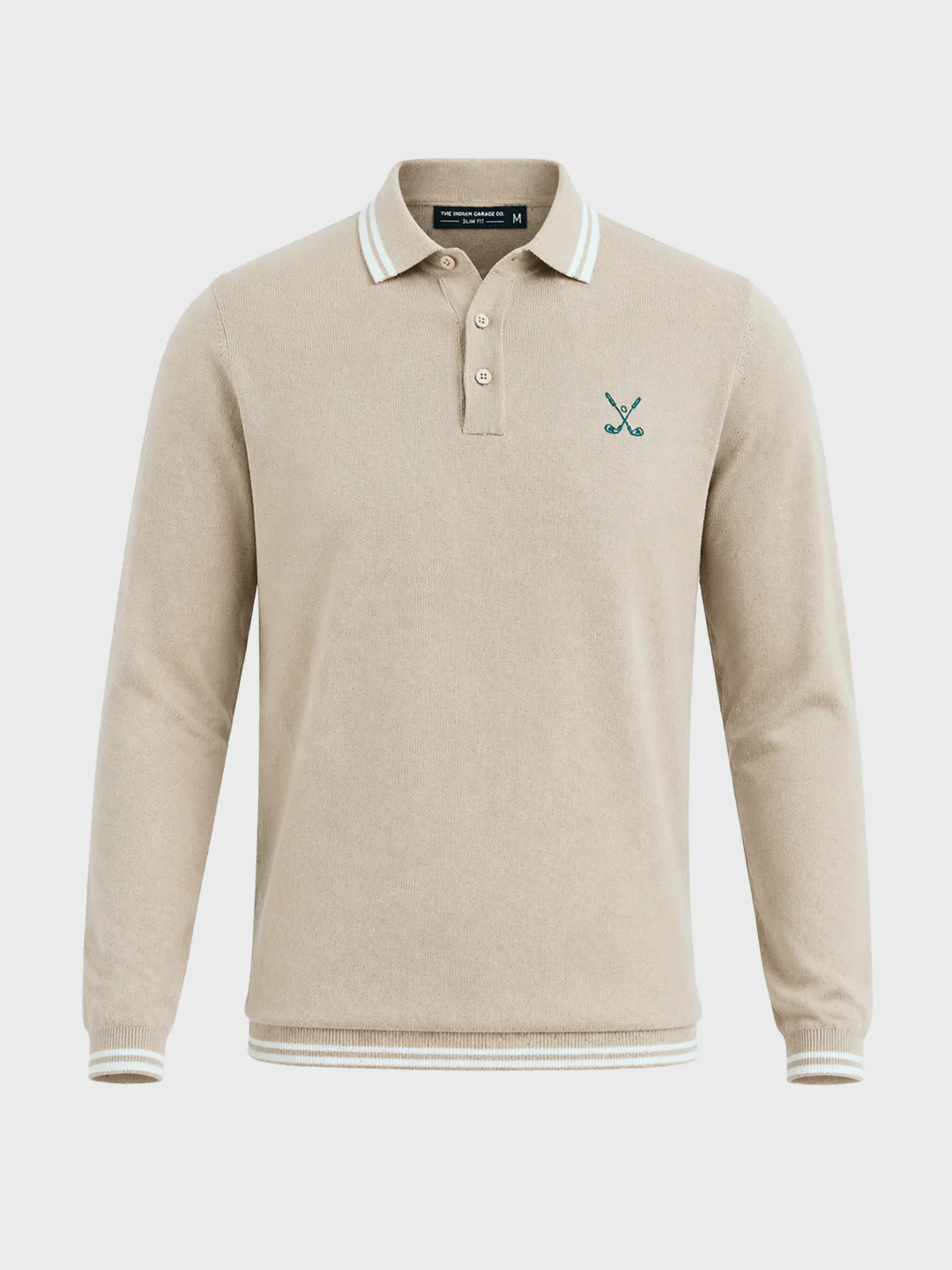 Men's Beige Slim Fit Textured Flat Knit T-Shirt - Image 6