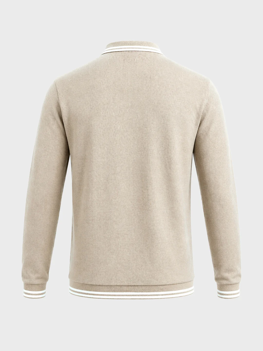 Men's Beige Slim Fit Textured Flat Knit T-Shirt - Image 7