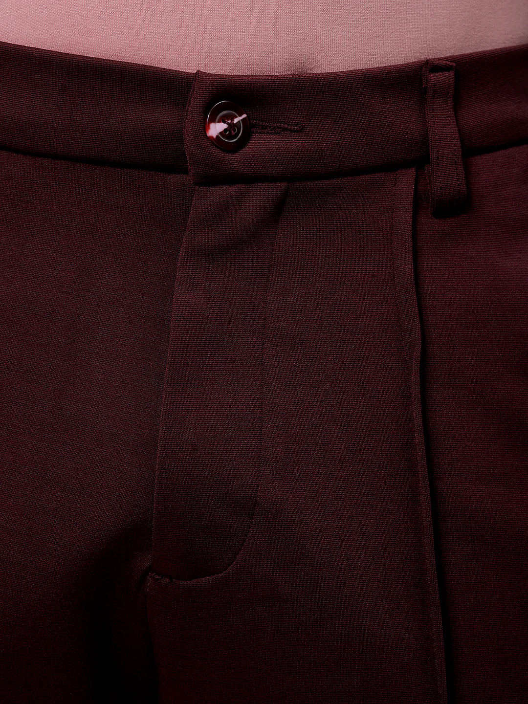 Men's Burgundy Bootcut Fit Solid Korean Street Trouser - Image 6