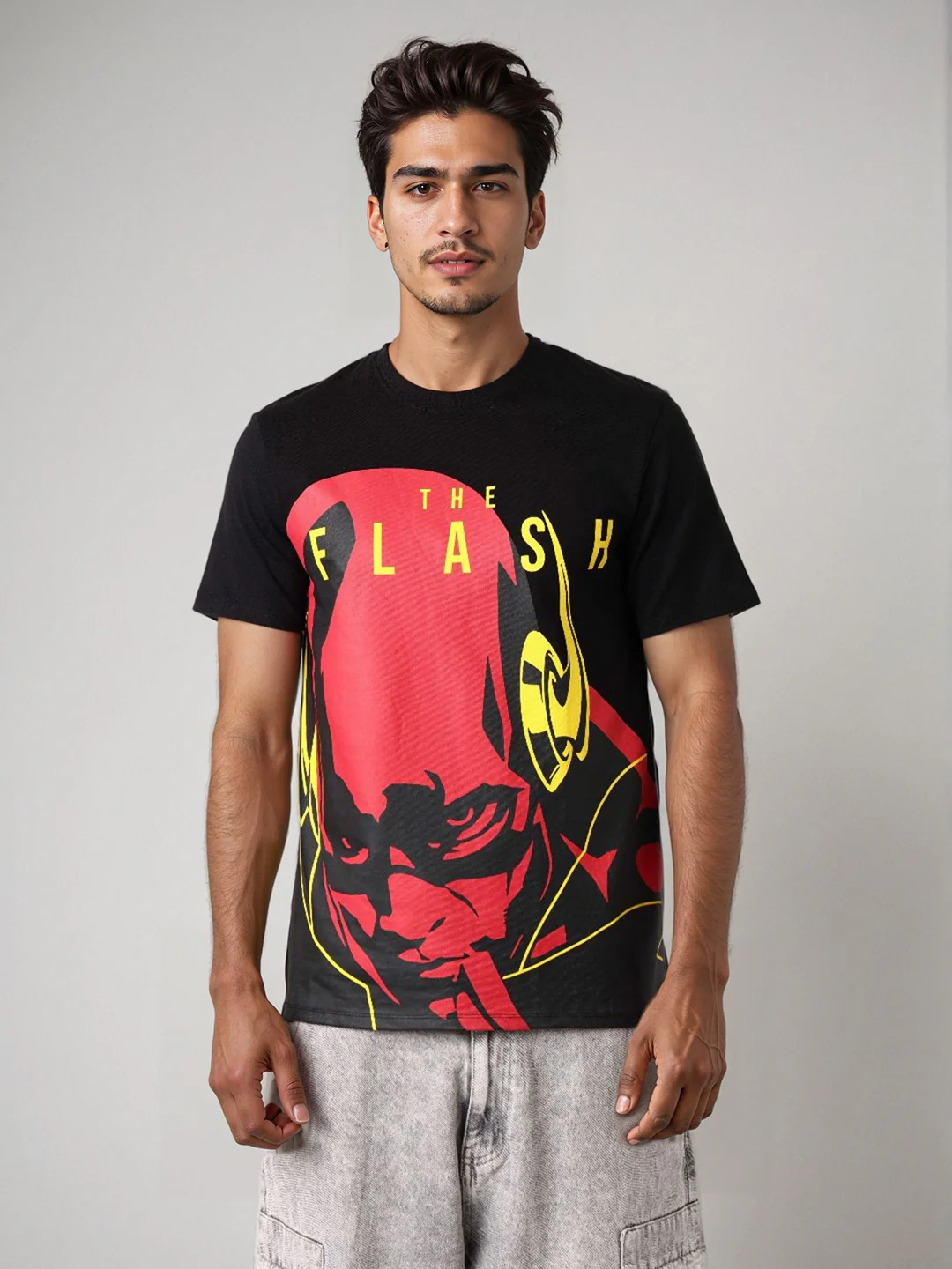 Men's Flash Graphic Printed Round Neck Cotton's Slim Fit T-shirt - Image 2