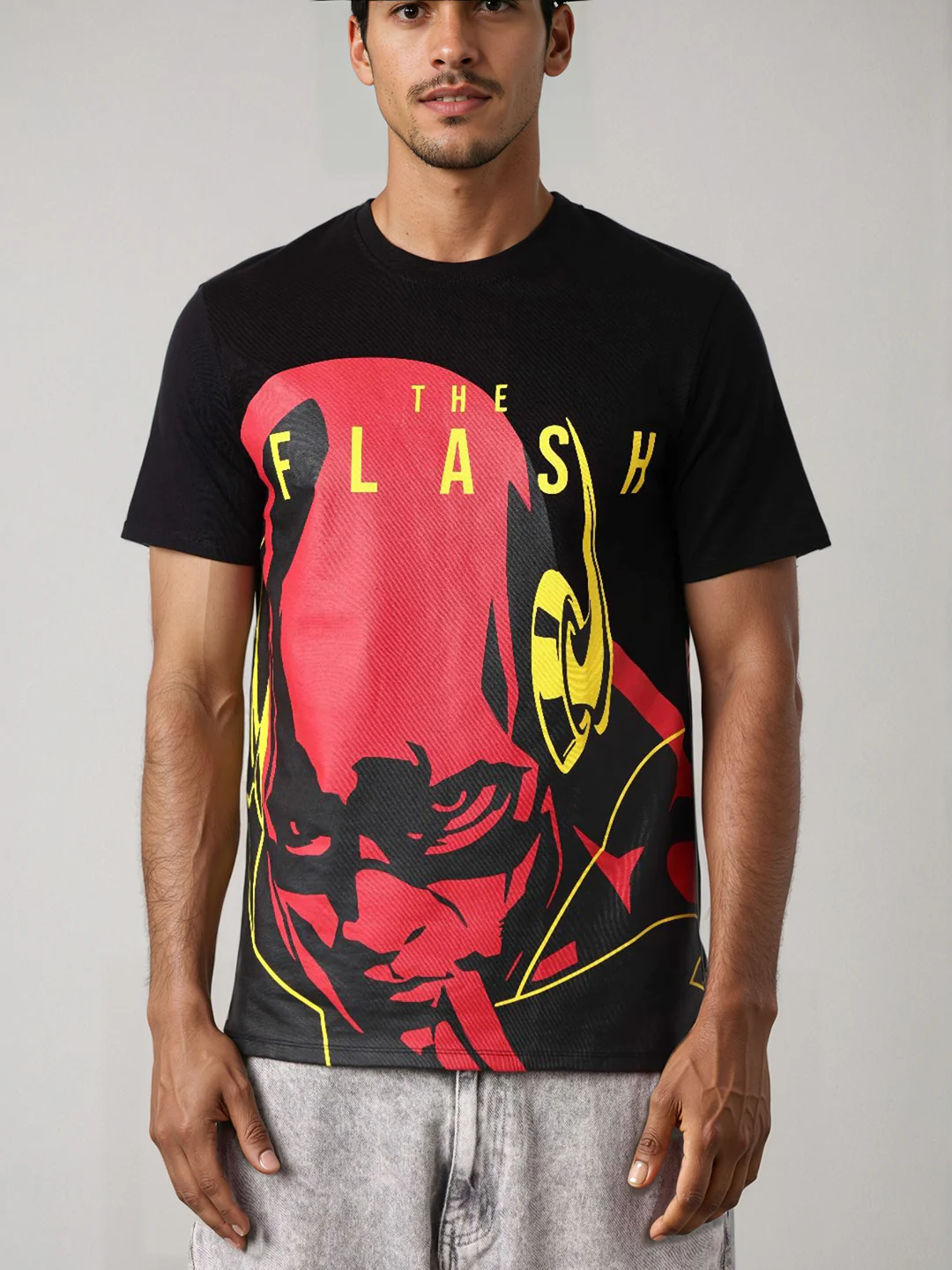 Men's Flash Graphic Printed Round Neck Cotton's Slim Fit T-shirt - Image 3