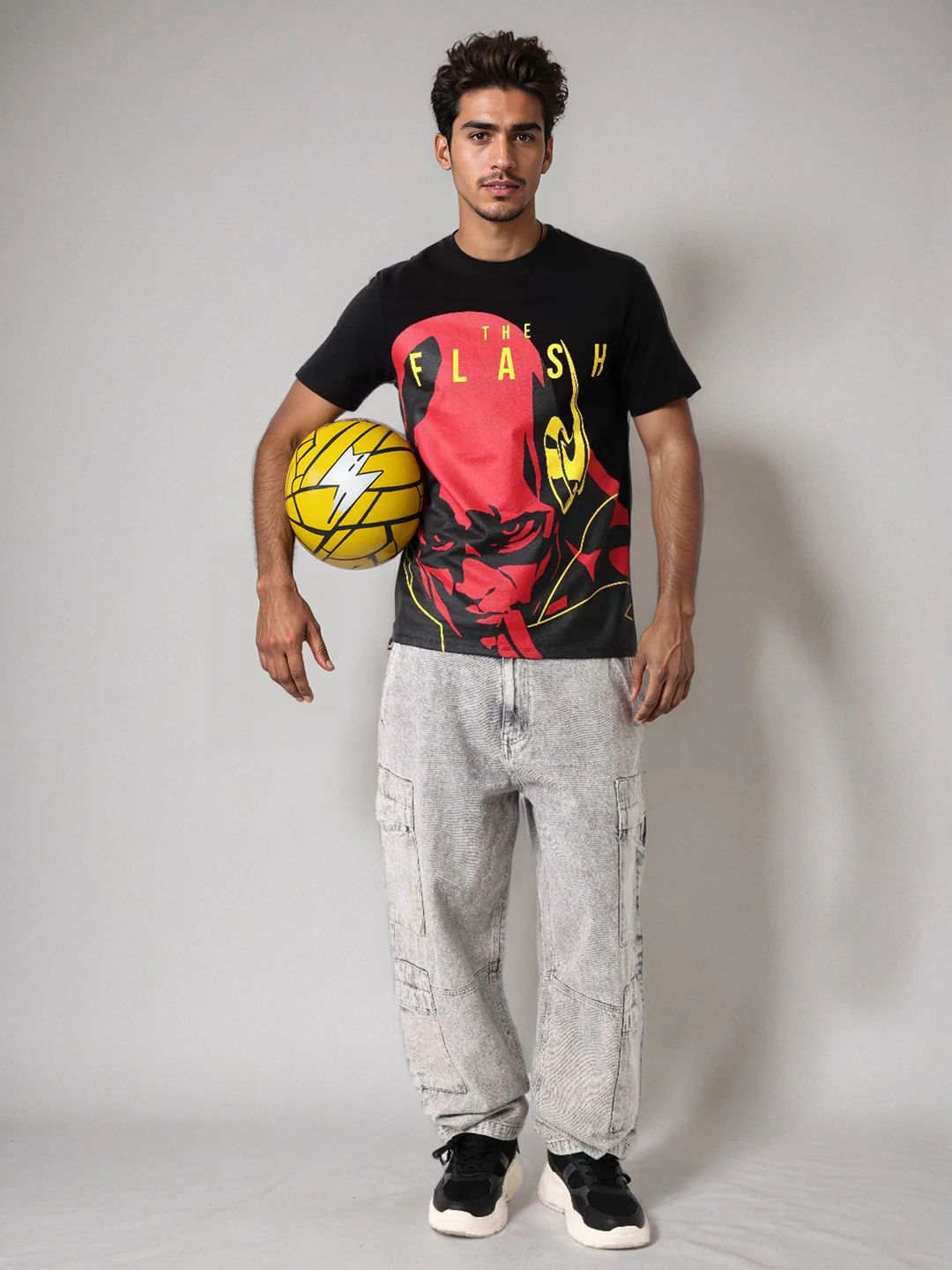 Men's Flash Graphic Printed Round Neck Cotton's Slim Fit T-shirt - Image 7