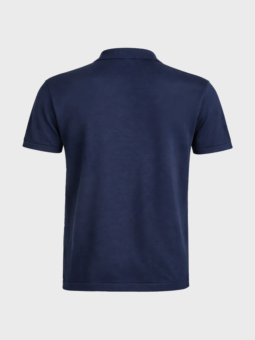 Men's Blue Slim Fit Solid Flat Knit Shirt - Image 6