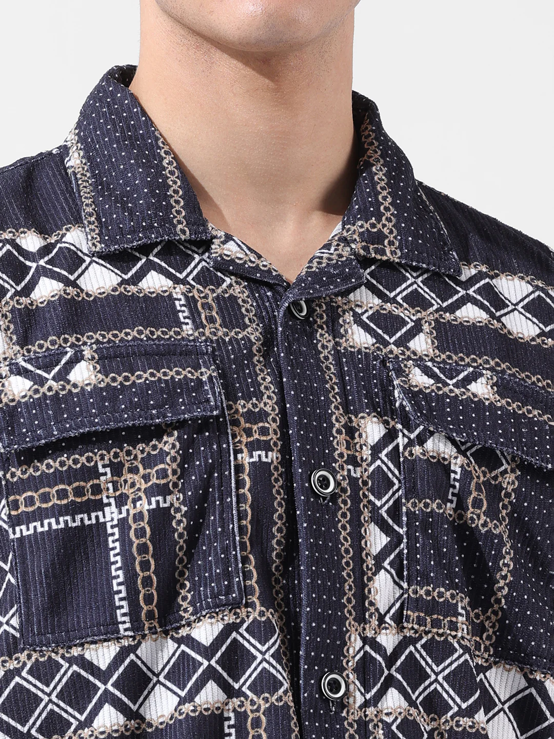 Men's Black Regular Fit Printed Casual Shirt - Image 3