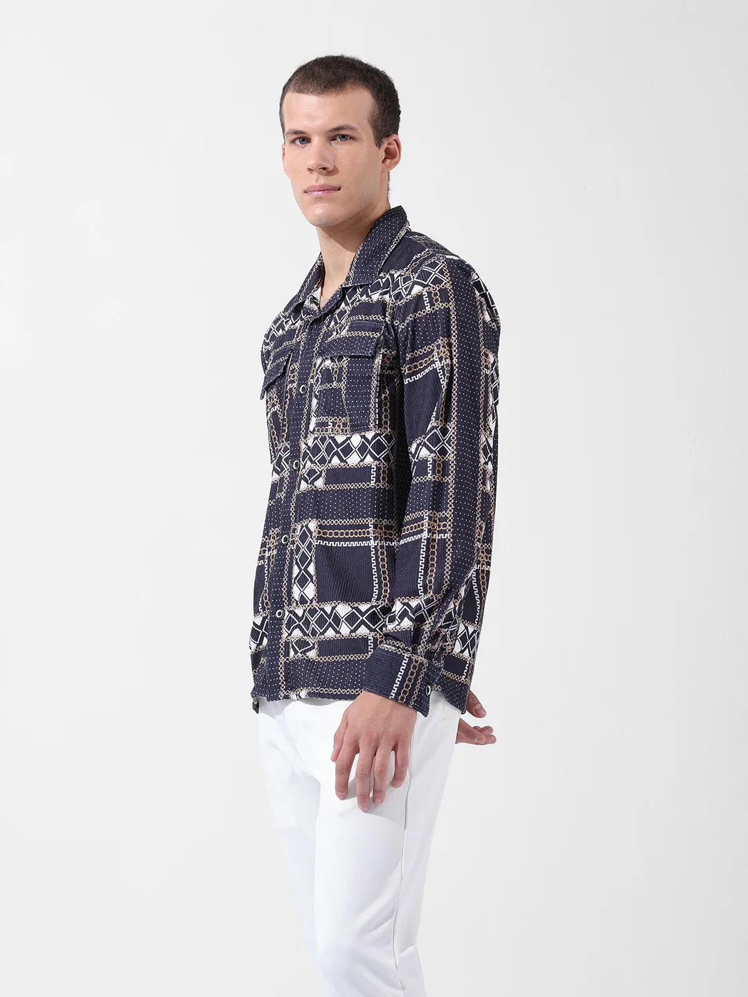Men's Black Regular Fit Printed Casual Shirt - Image 5