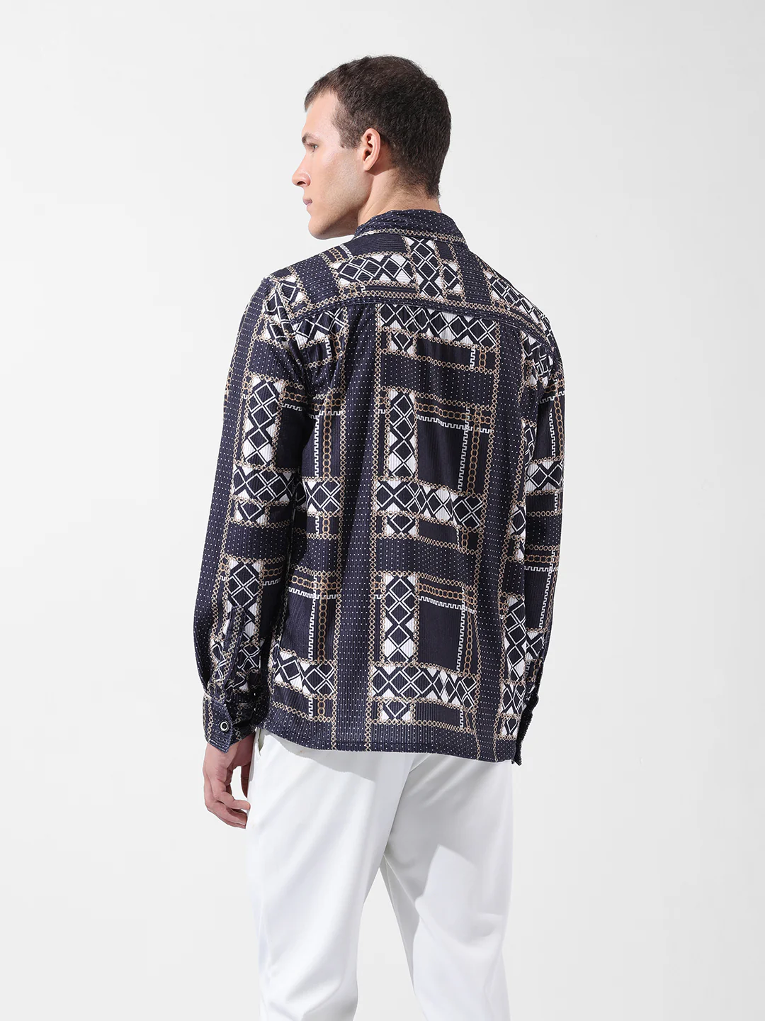 Men's Black Regular Fit Printed Casual Shirt - Image 6