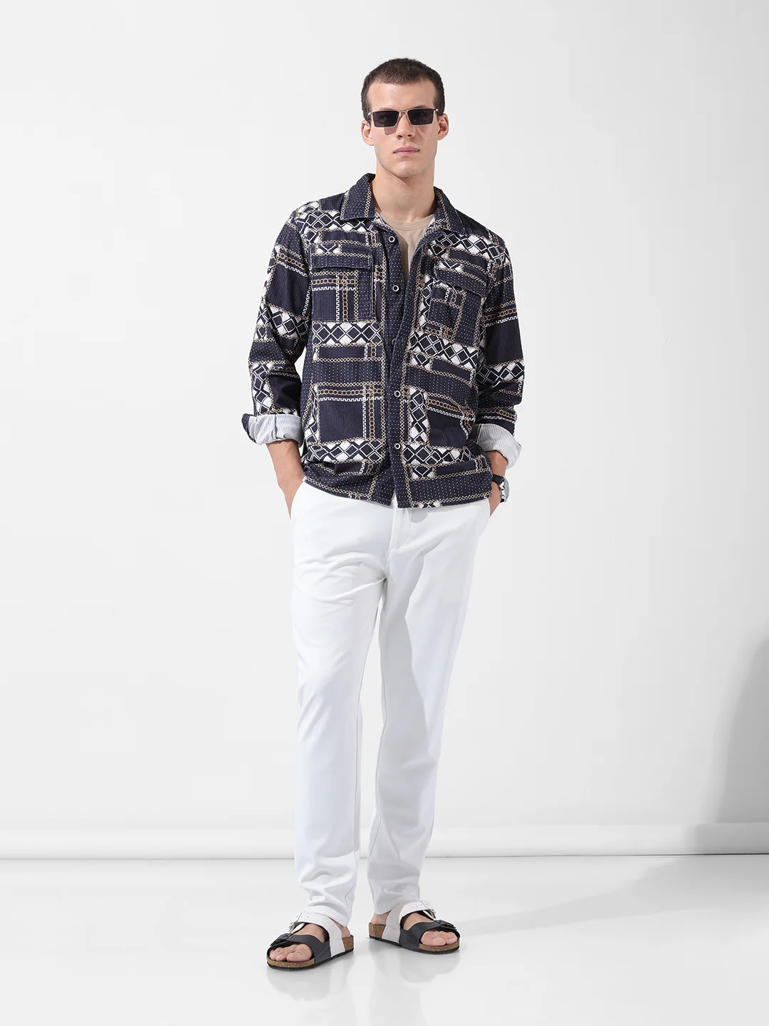 Men's Black Regular Fit Printed Casual Shirt - Image 9