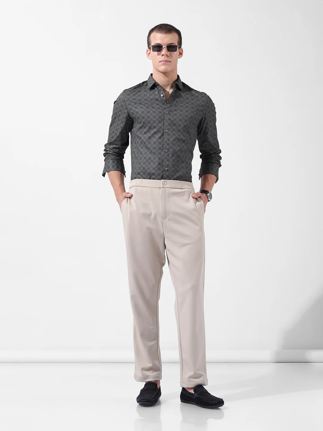 Men's Green Slim Fit Printed Party Wear Shirt - Image 8