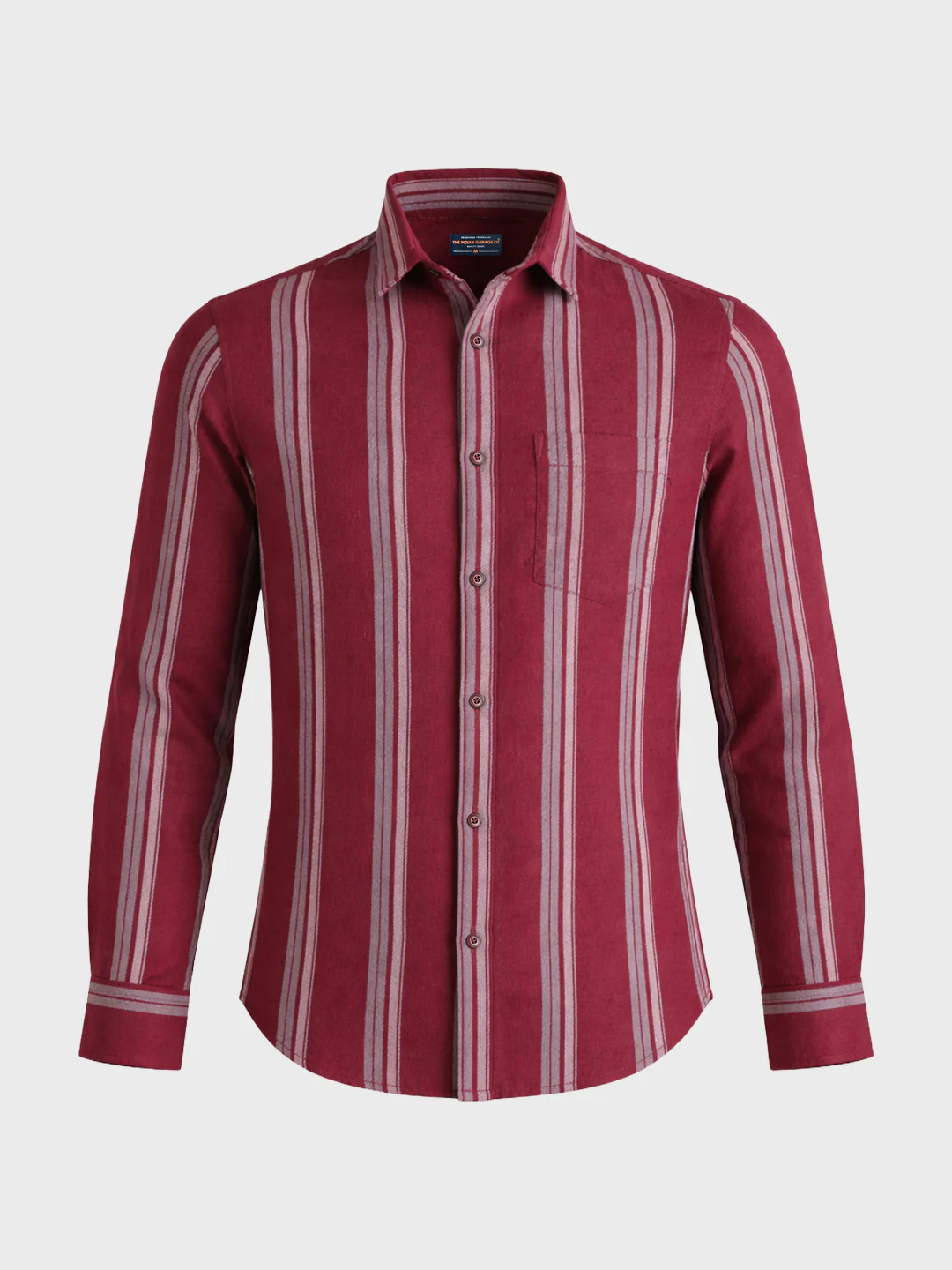Men's Full Sleeves Slim Fit Maroon Shirt - Image 5