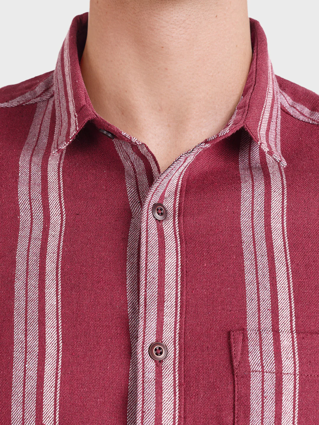 Men's Full Sleeves Slim Fit Maroon Shirt - Image 7