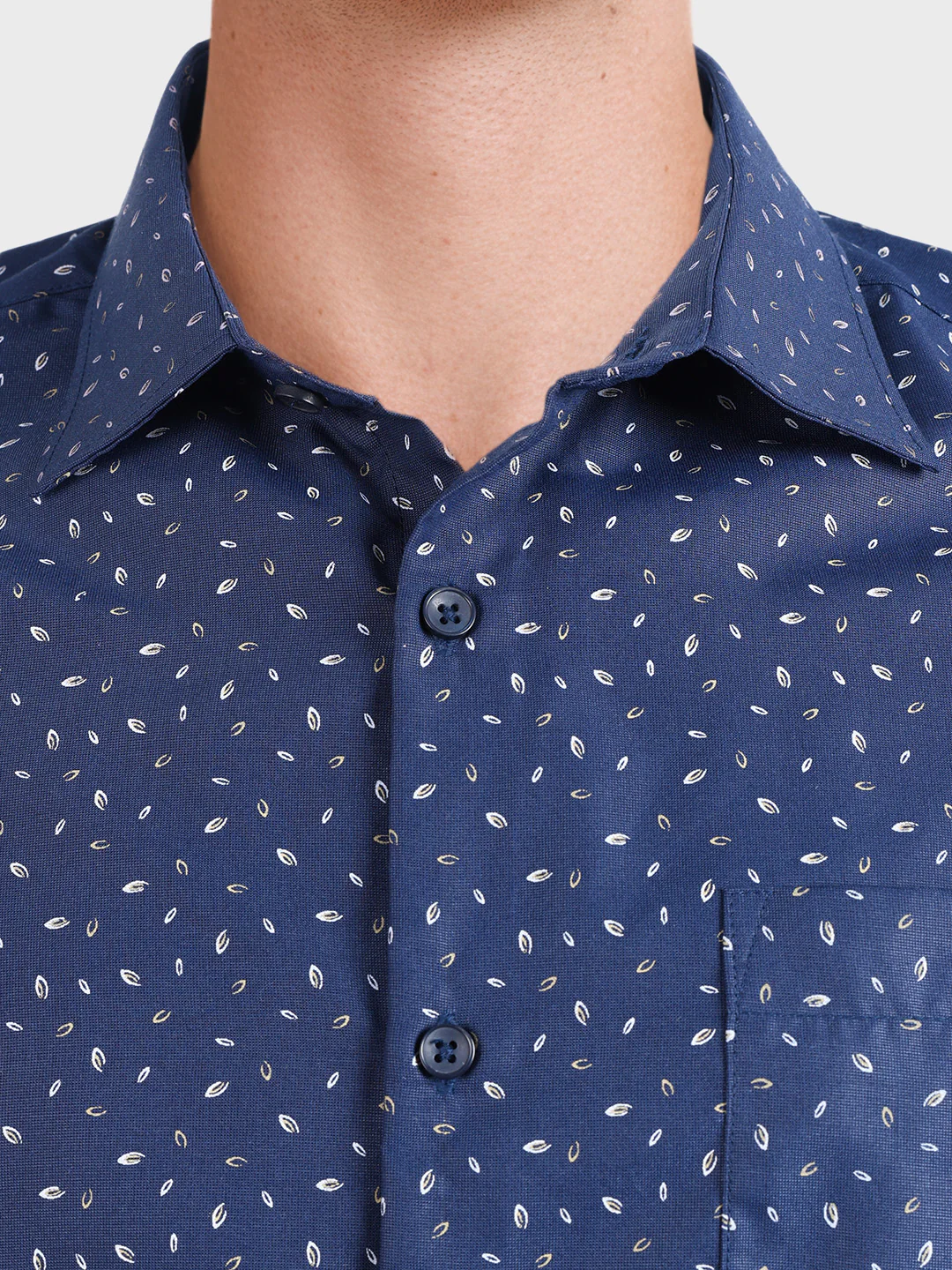 Men's Full Sleeves Slim Fit Navy Blue Shirt - Image 3