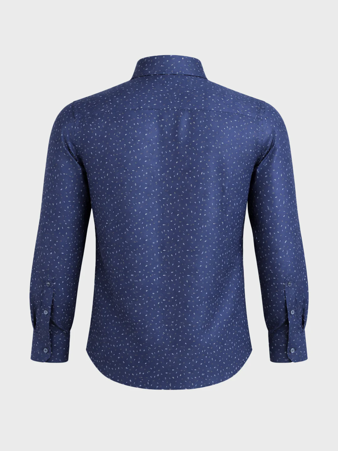 Men's Full Sleeves Slim Fit Navy Blue Shirt - Image 7