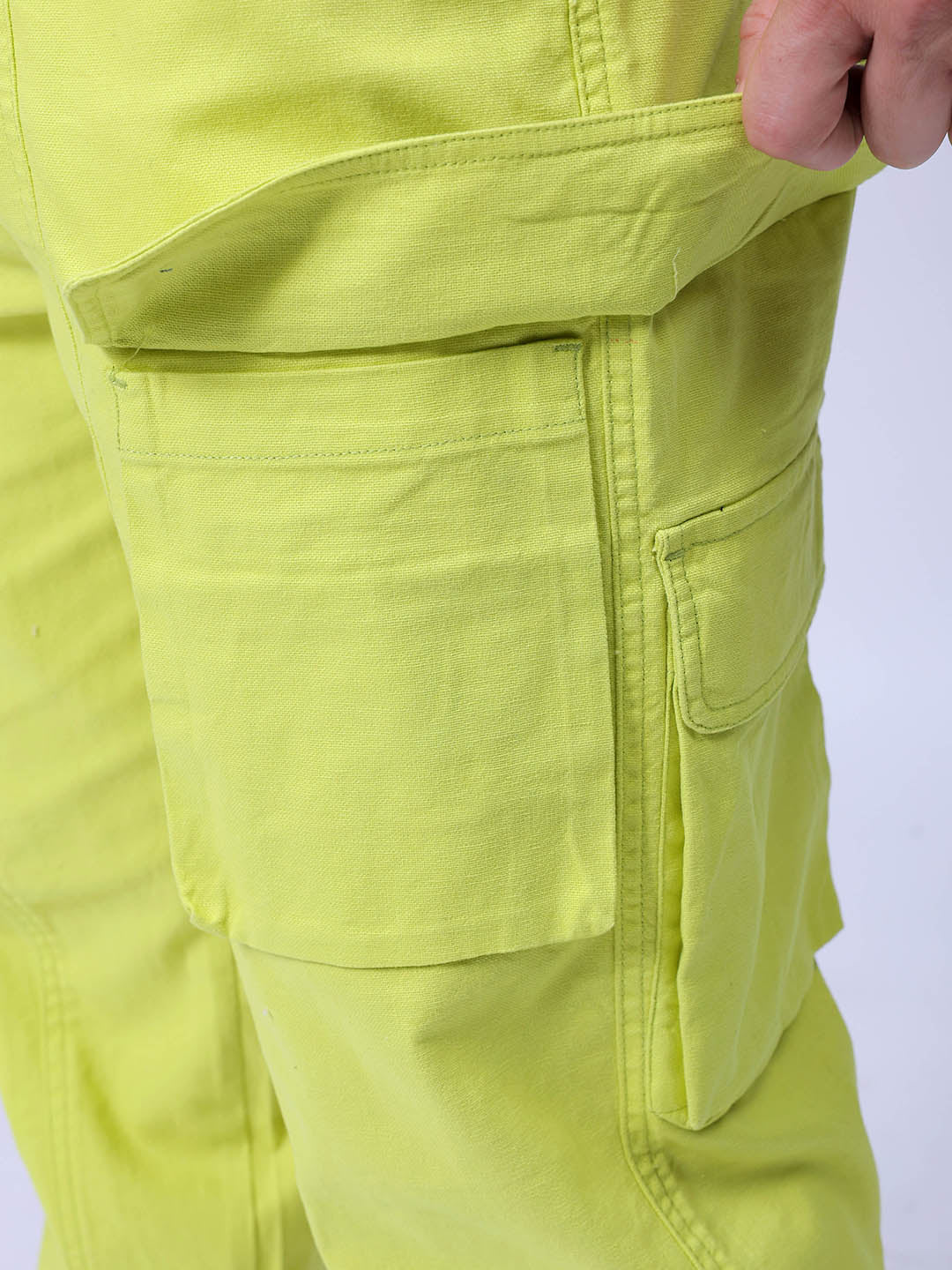 Men's Cyber Lime Regular Fit Solid Casual Jogger - Image 8
