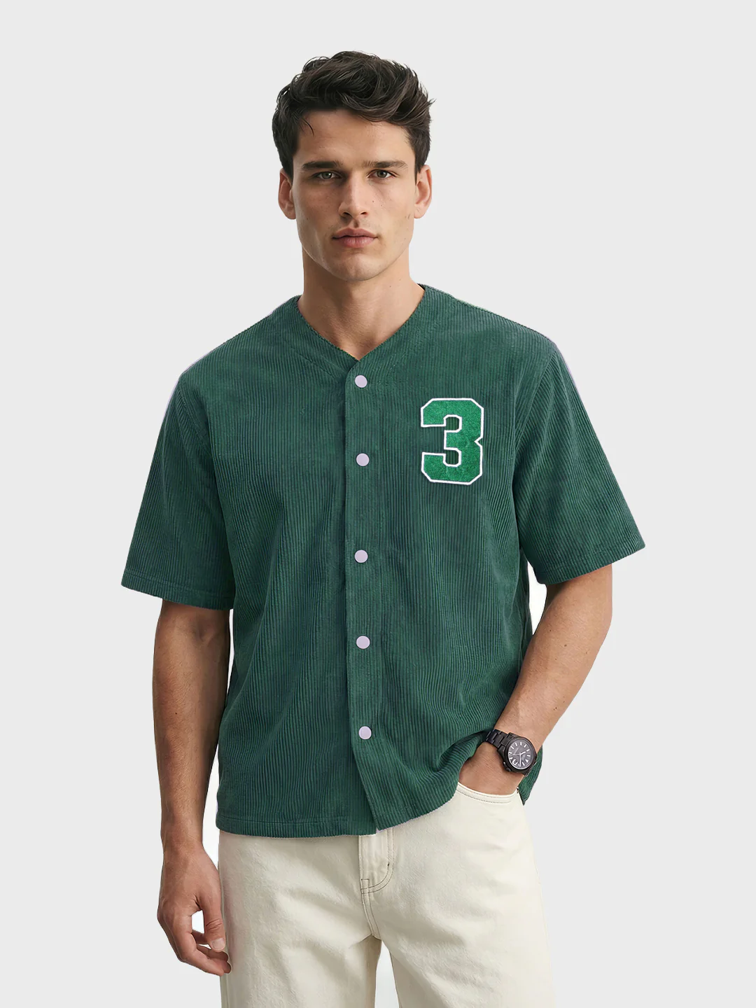Men's Dark Green Boxy Fit Graphic Printed Street Wear Topwear - Image 2