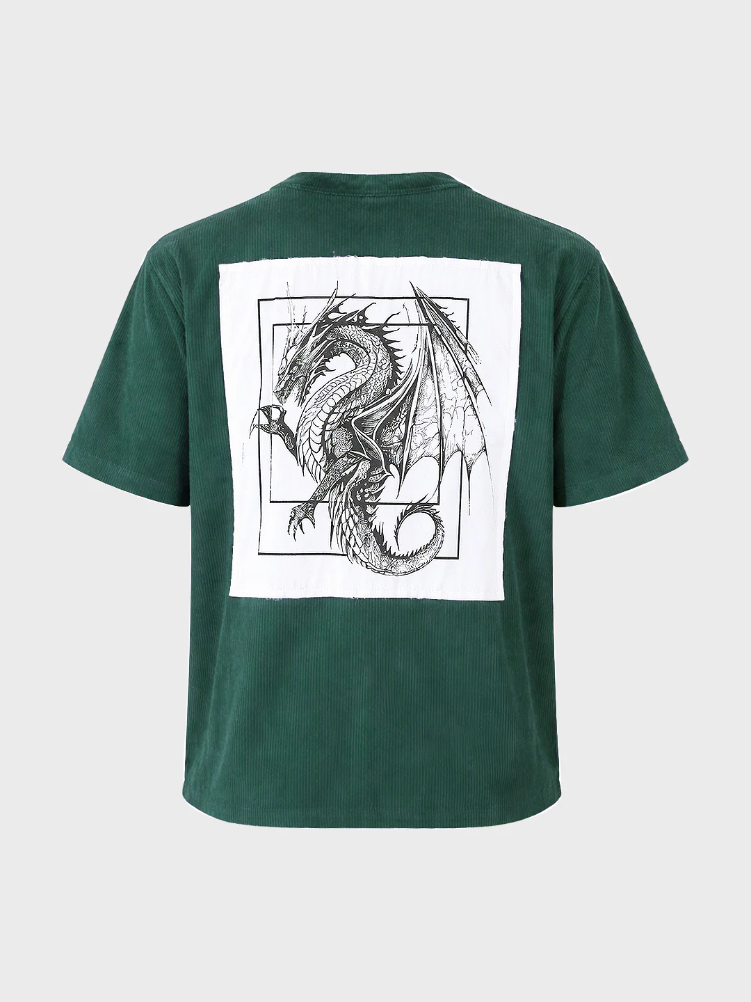 Men's Dark Green Boxy Fit Graphic Printed Street Wear Topwear - Image 5