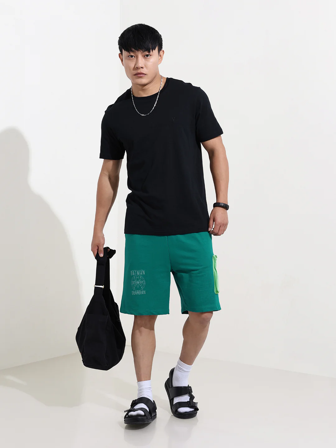 Men's Grey Relaxed Fit Character Batman Printed Shorts - Image 2