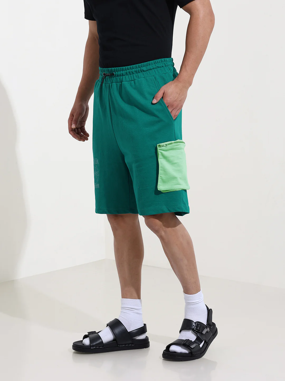 Men's Grey Relaxed Fit Character Batman Printed Shorts - Image 3