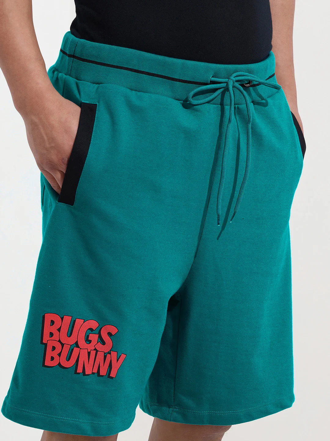 Men's Grey Relaxed Fit Character Bugs Bunny Printed Shorts - Image 5
