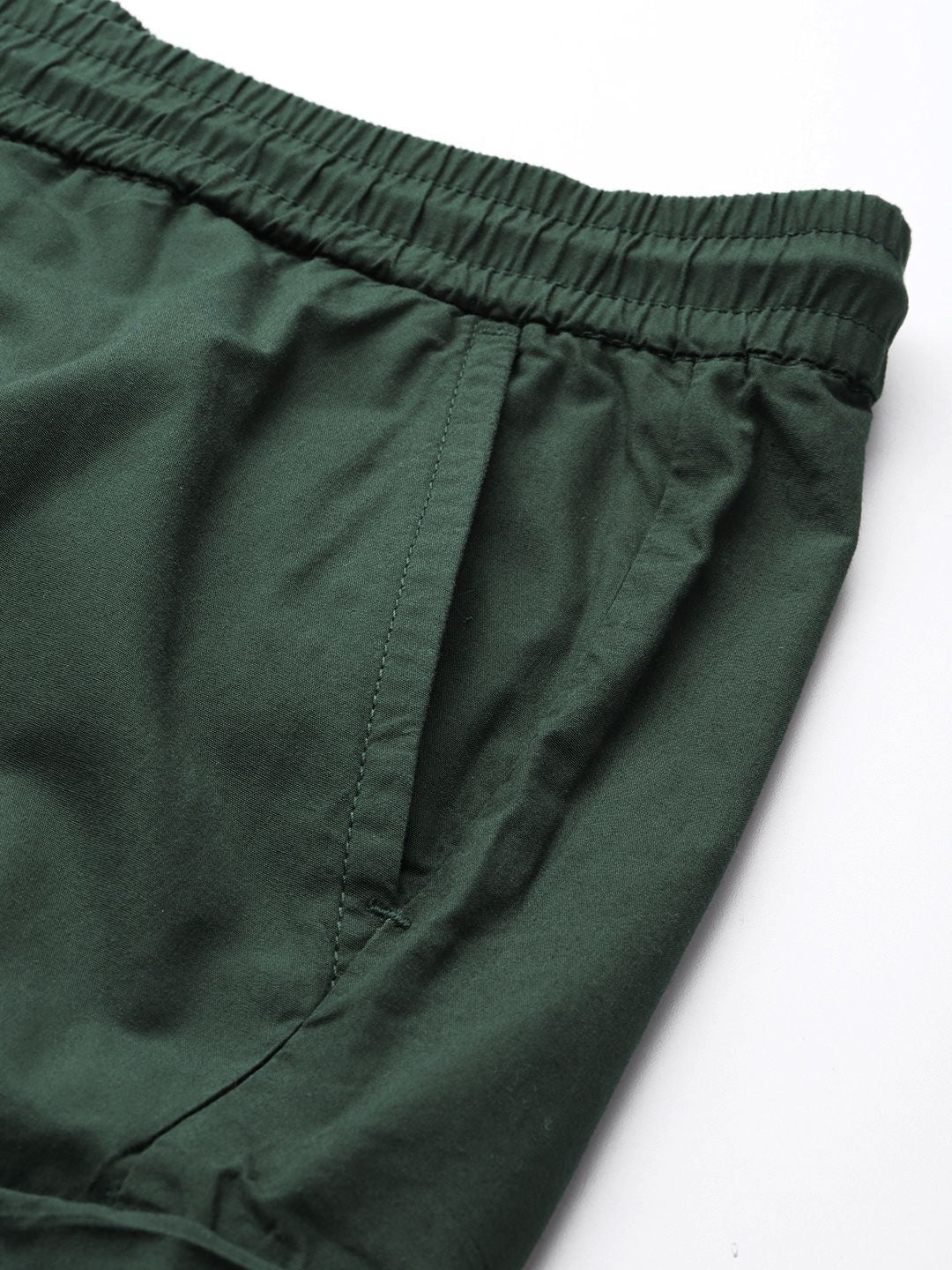 Men's Green Loose Fit Elevated Utility Shorts - Image 4