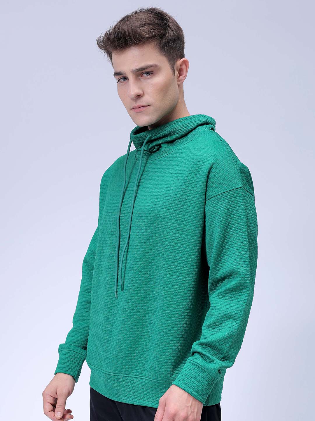 Men's Sport Green Relaxed Fit Solid Street Wear Sweatshirts - Image 5