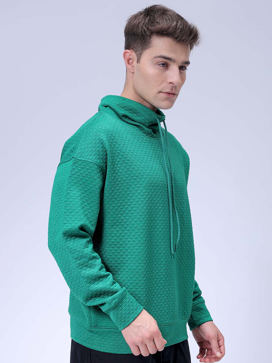 Men's Sport Green Relaxed Fit Solid Street Wear Sweatshirts - Image 6