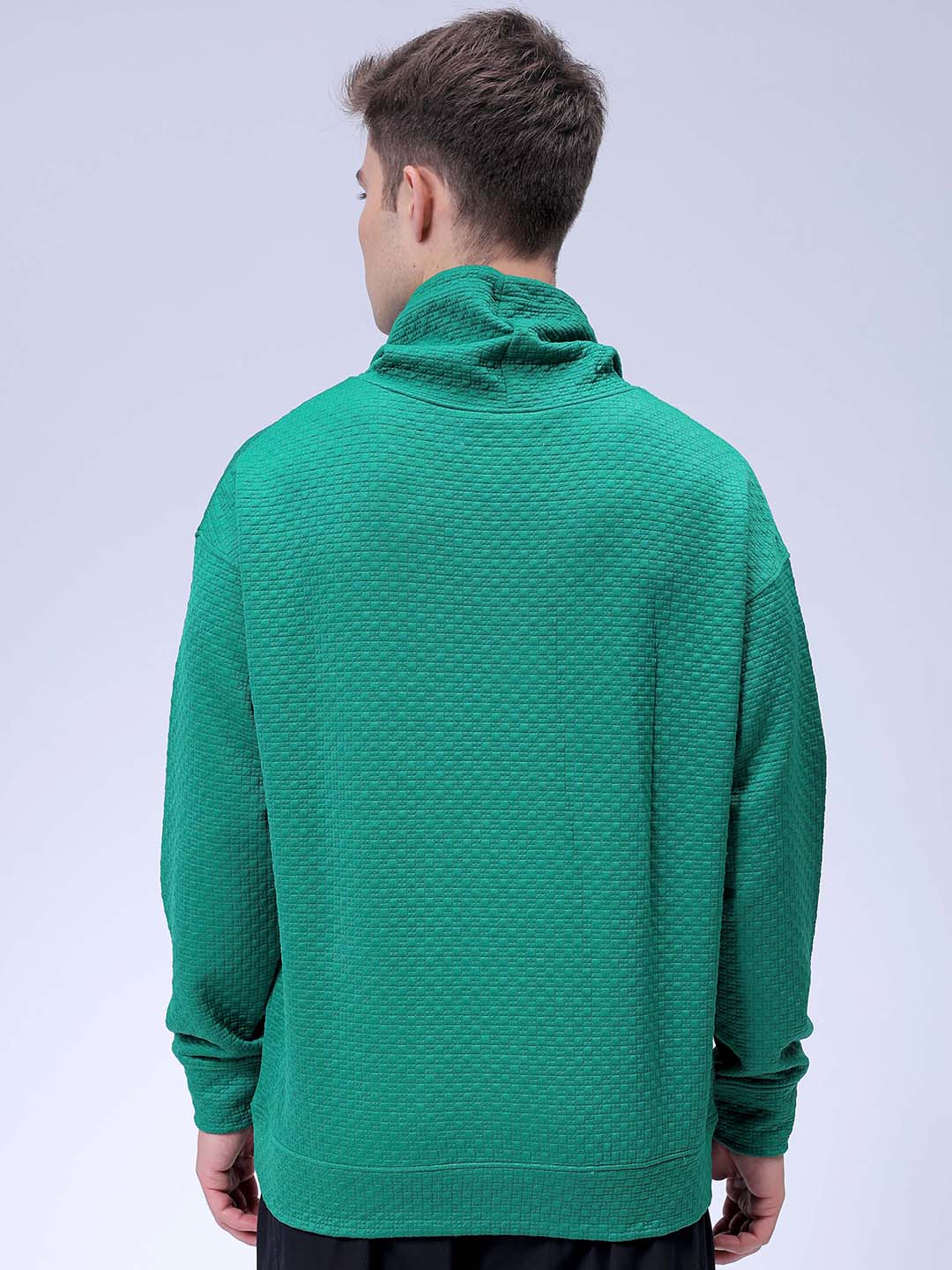 Men's Sport Green Relaxed Fit Solid Street Wear Sweatshirts - Image 8