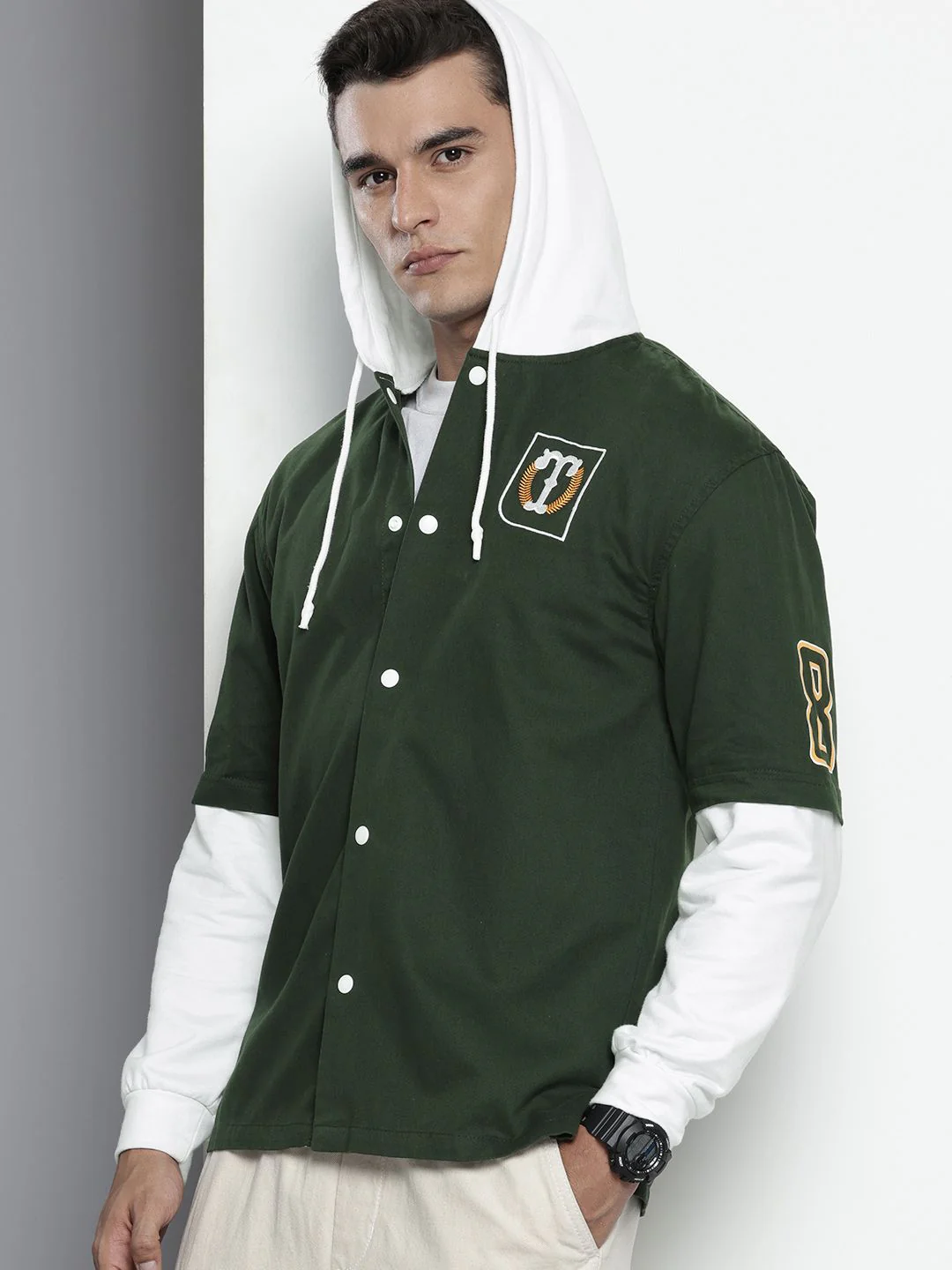 Men's Green Regular Fit Graphic Printed Casual Shirt - Image 2
