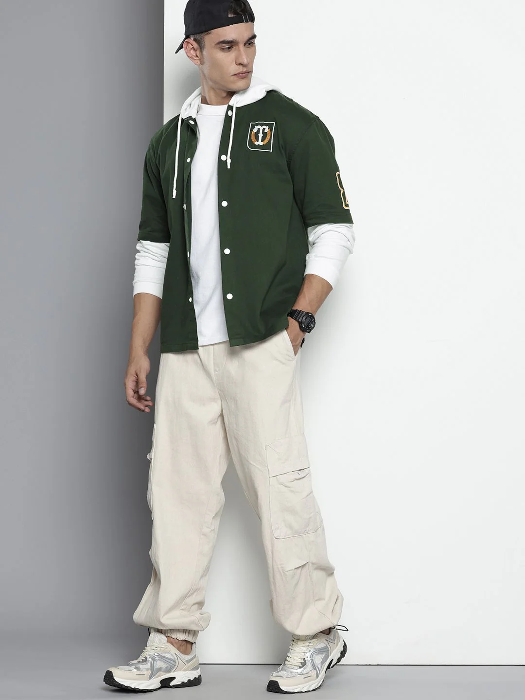 Men's Green Regular Fit Graphic Printed Casual Shirt - Image 4