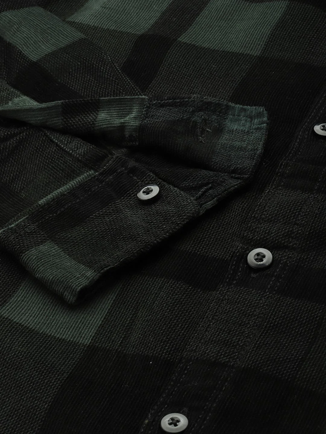 Men's Green Regular Fit Checkered Casual Shirt - Image 6