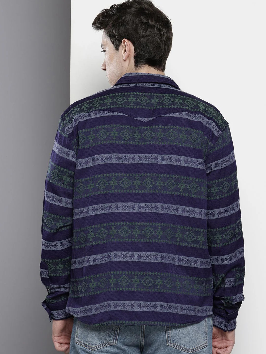 Men's Green Relaxed Fit Printed Resort Wear Shirt - Image 4