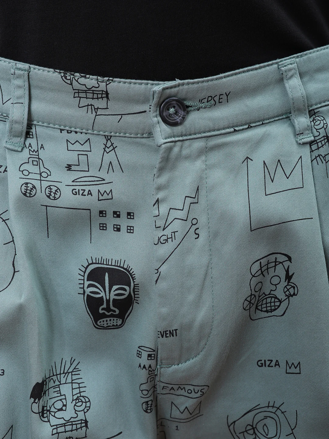 Men's Oil Blue Relaxed Fit Printed Casual Shorts - Image 6