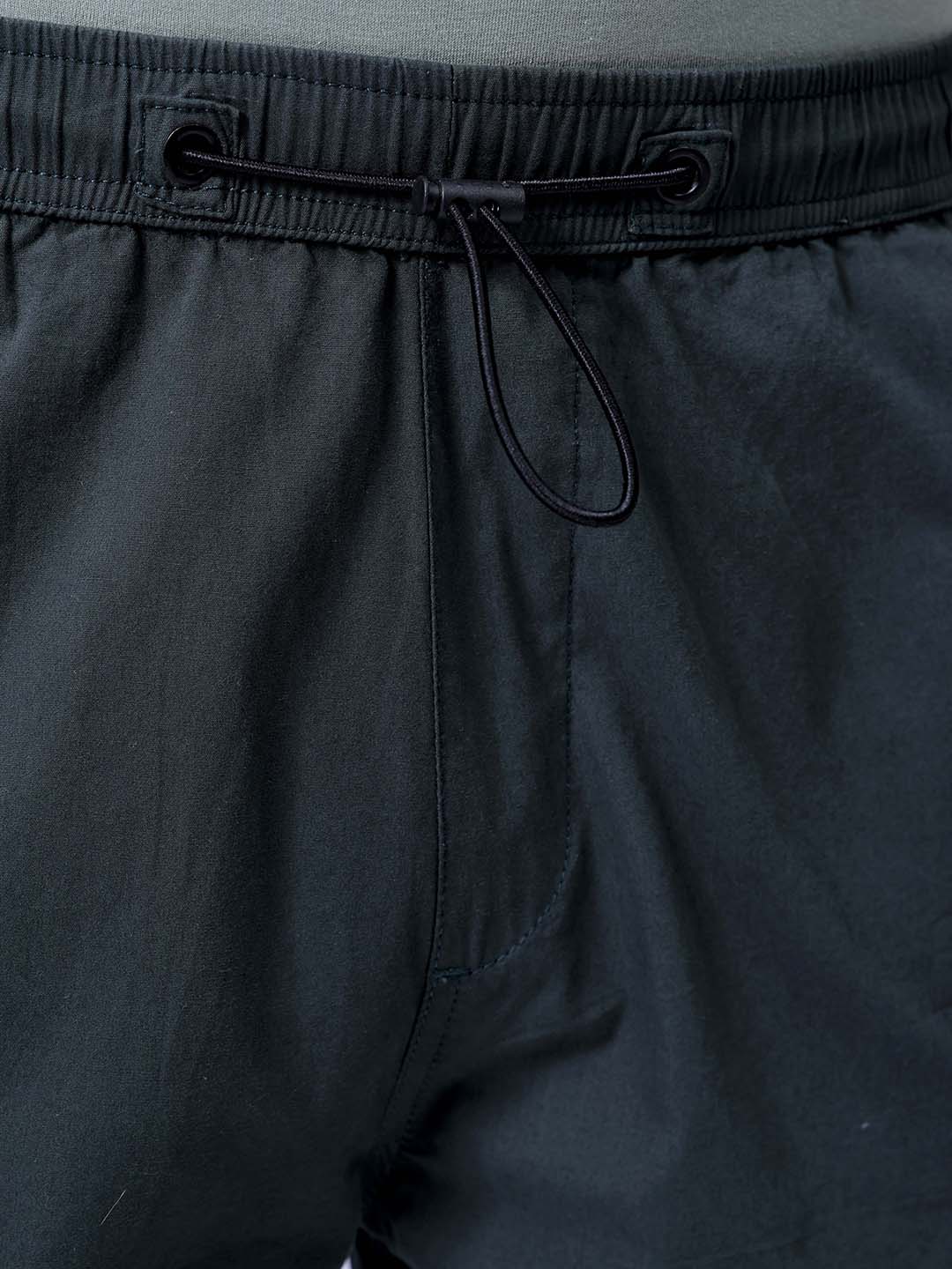Men's Jungle Green Relaxed Fit Solid Utility Cargo - Image 6