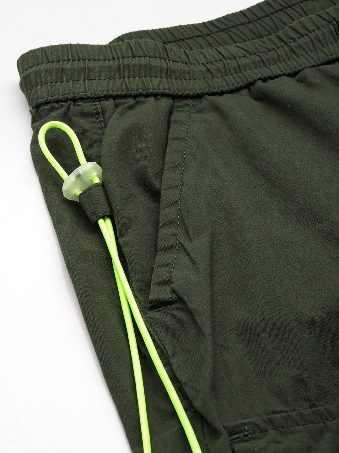 Men's Jungle Green Relaxed Fit Solid Utility Jogger - Image 5