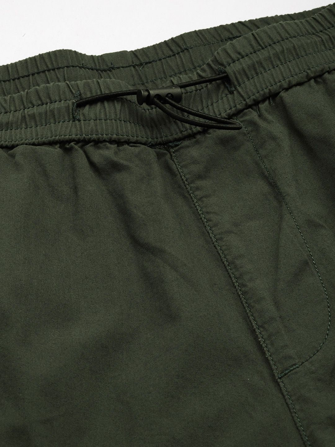 Men's Jungle Green Relaxed Fit Solid Utility Jogger - Image 7