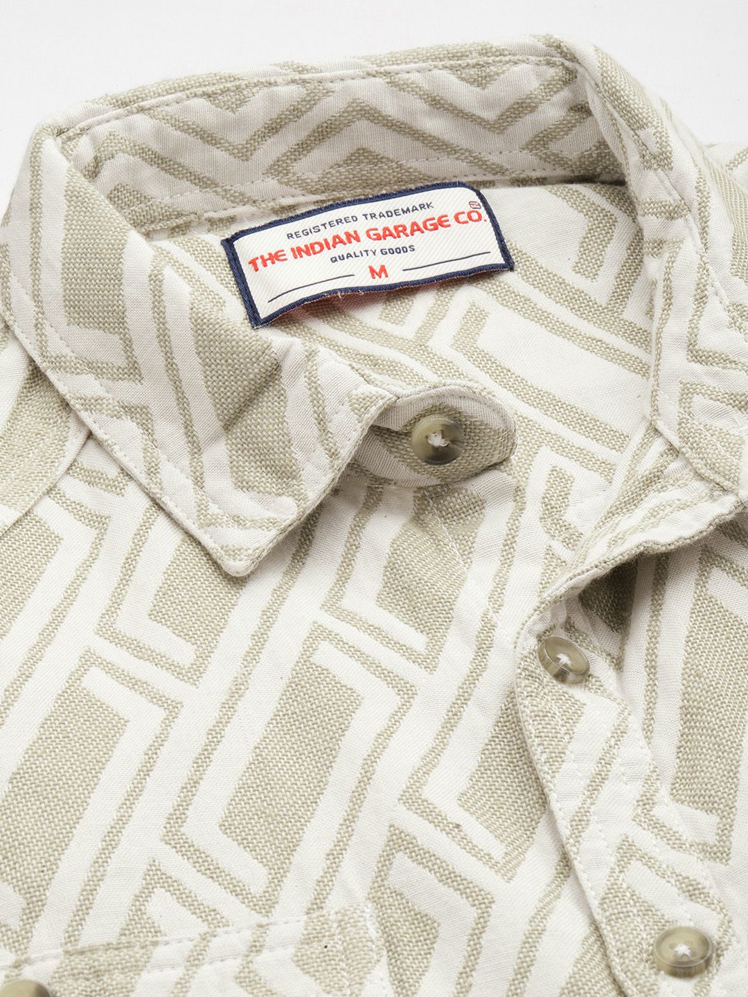 Men's Green Relaxed Fit Textured Casual Shirt - Image 5