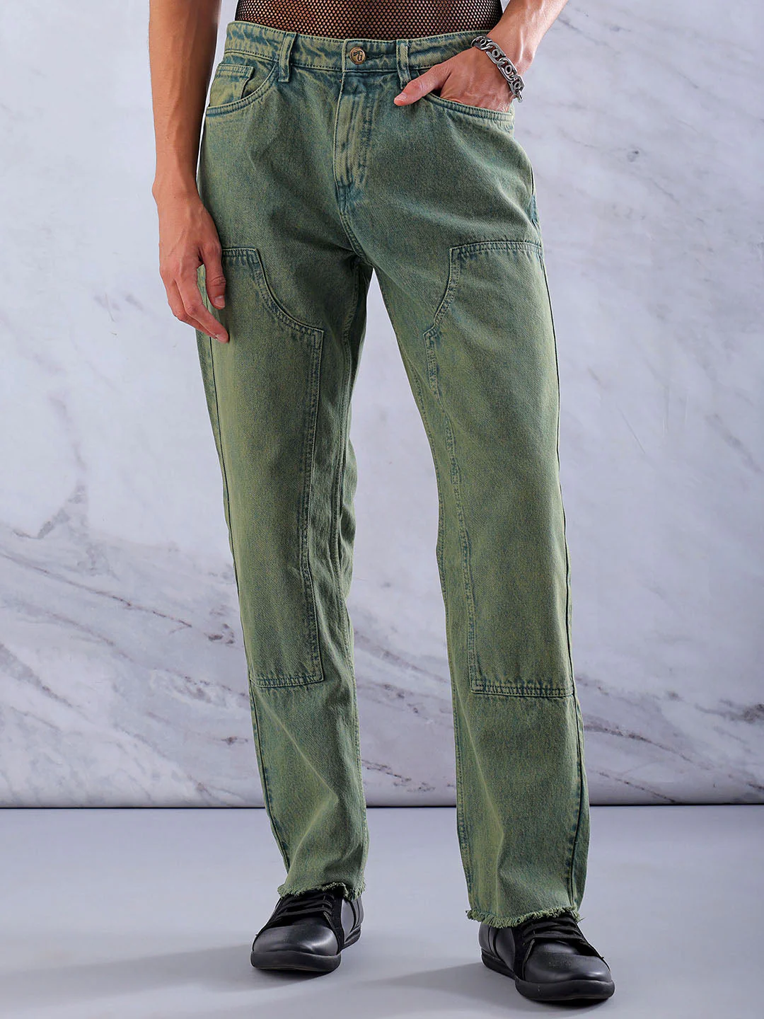 Men's Botanical Garden Relaxed Fit Solid Casual Jeans - Image 2