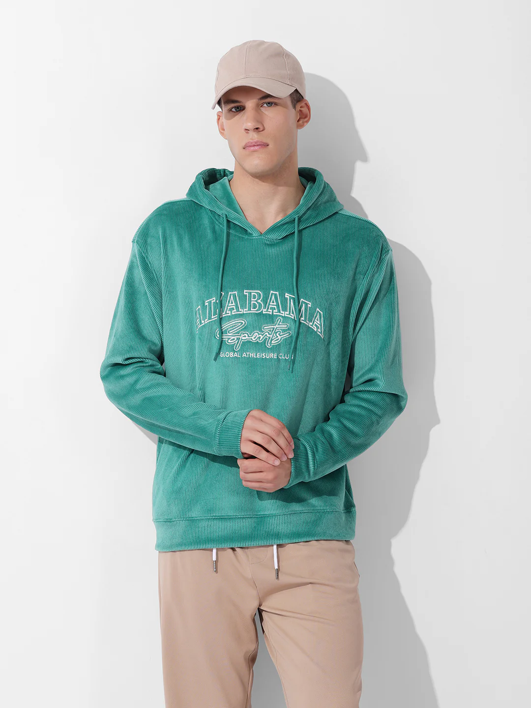 Men's Jelly Green Regular Fit Textured Casual Sweatshirts - Image 3
