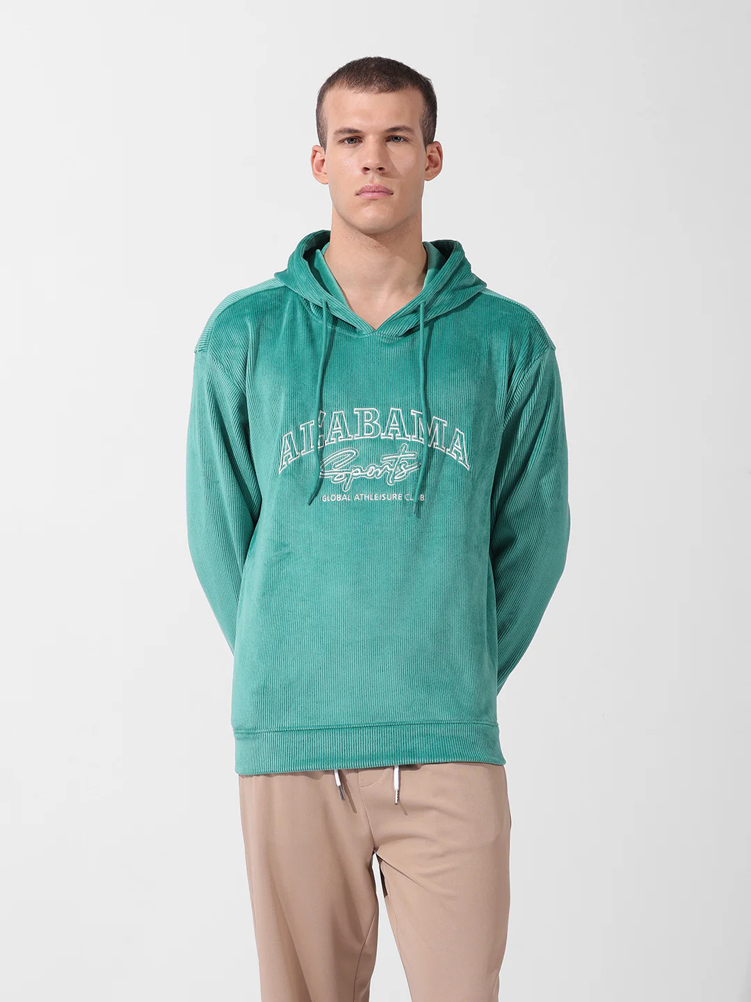 Men's Jelly Green Regular Fit Textured Casual Sweatshirts - Image 4