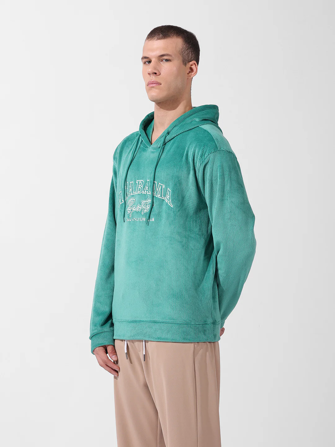 Men's Jelly Green Regular Fit Textured Casual Sweatshirts - Image 5