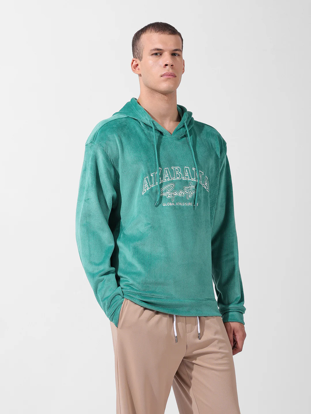 Men's Jelly Green Regular Fit Textured Casual Sweatshirts - Image 6