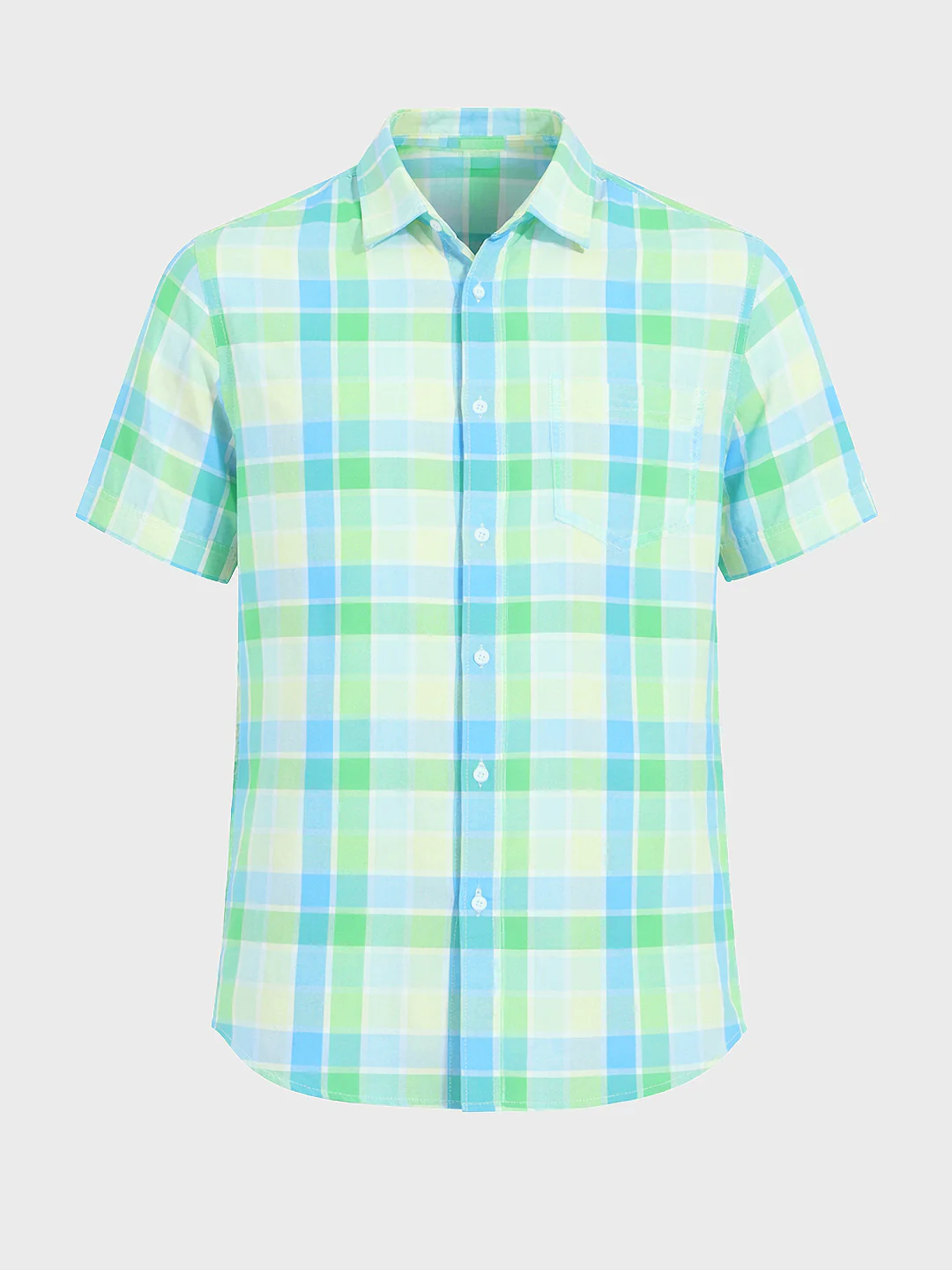 Men's Green Slim Fit Checked Casual Shirt - Image 3