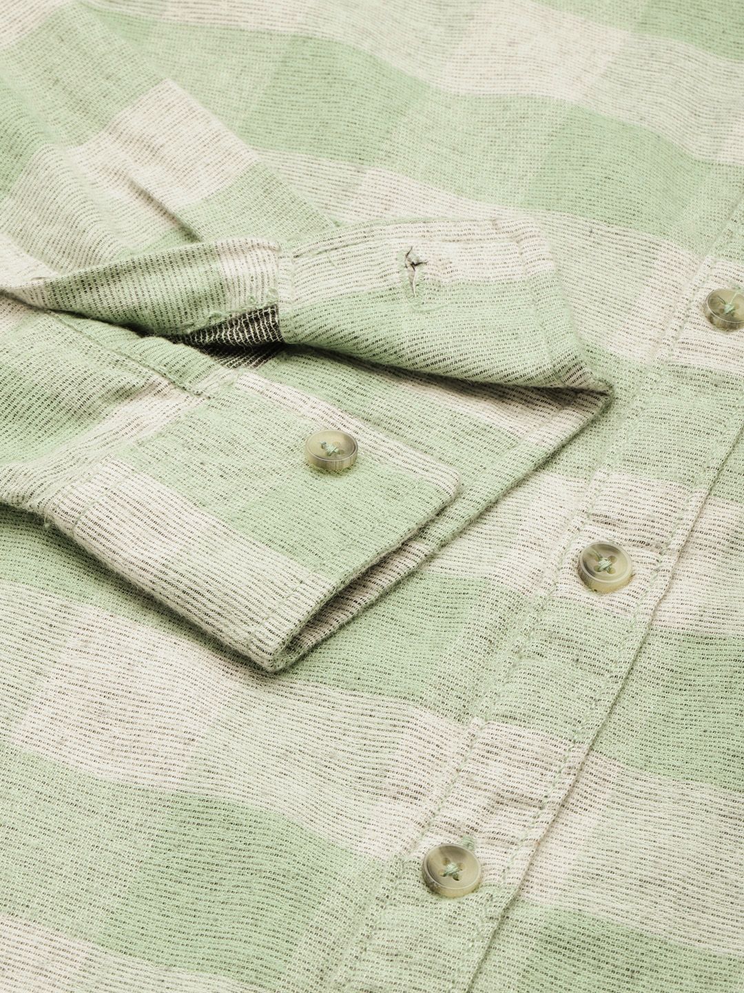 Men's Green Slim Fit Checkered Casual Shirt - Image 6