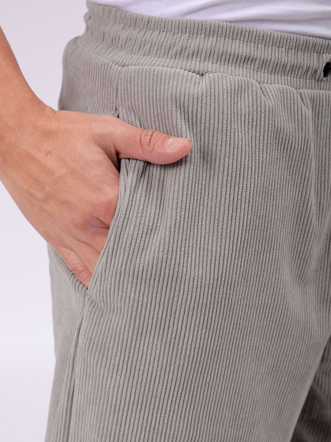 Men's Light Grey Baggy Fit Textured Athletic  Jogger - Image 7
