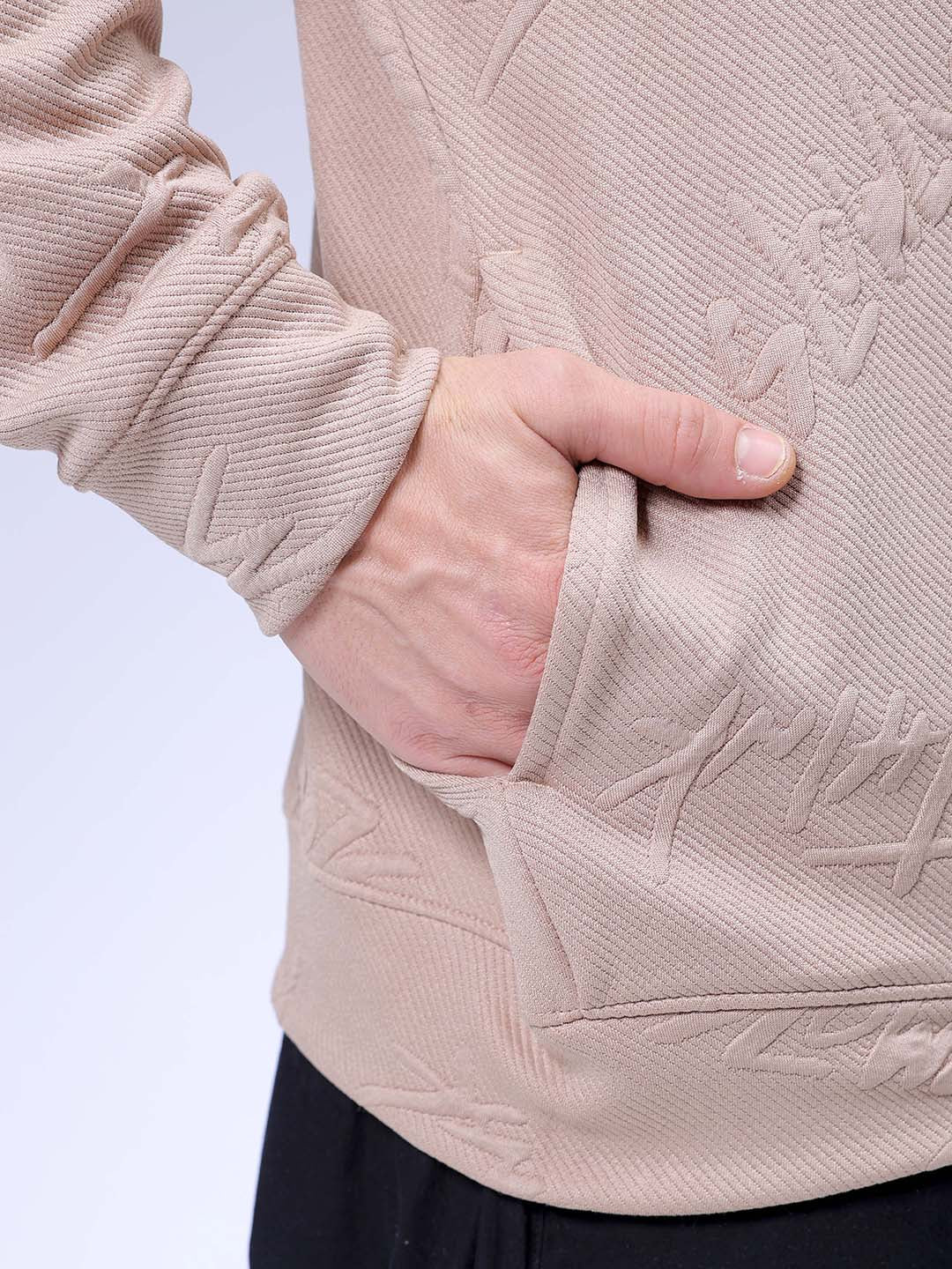 Men's Stone Relaxed Fit Solid Casual Sweatshirts - Image 10