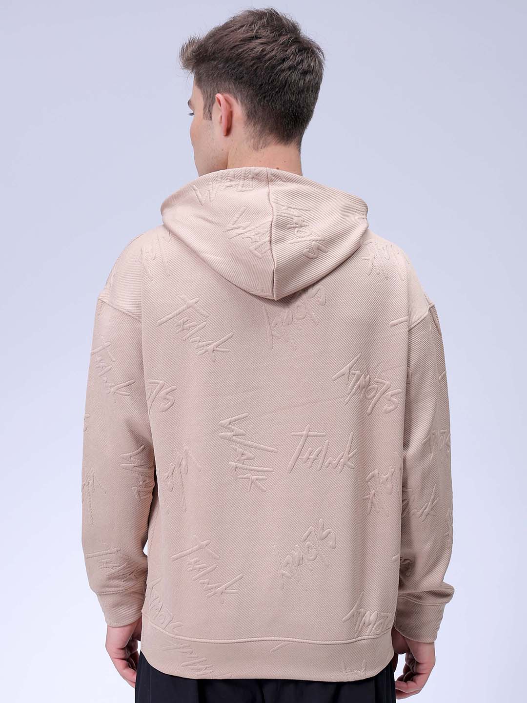 Men's Stone Relaxed Fit Solid Casual Sweatshirts - Image 7