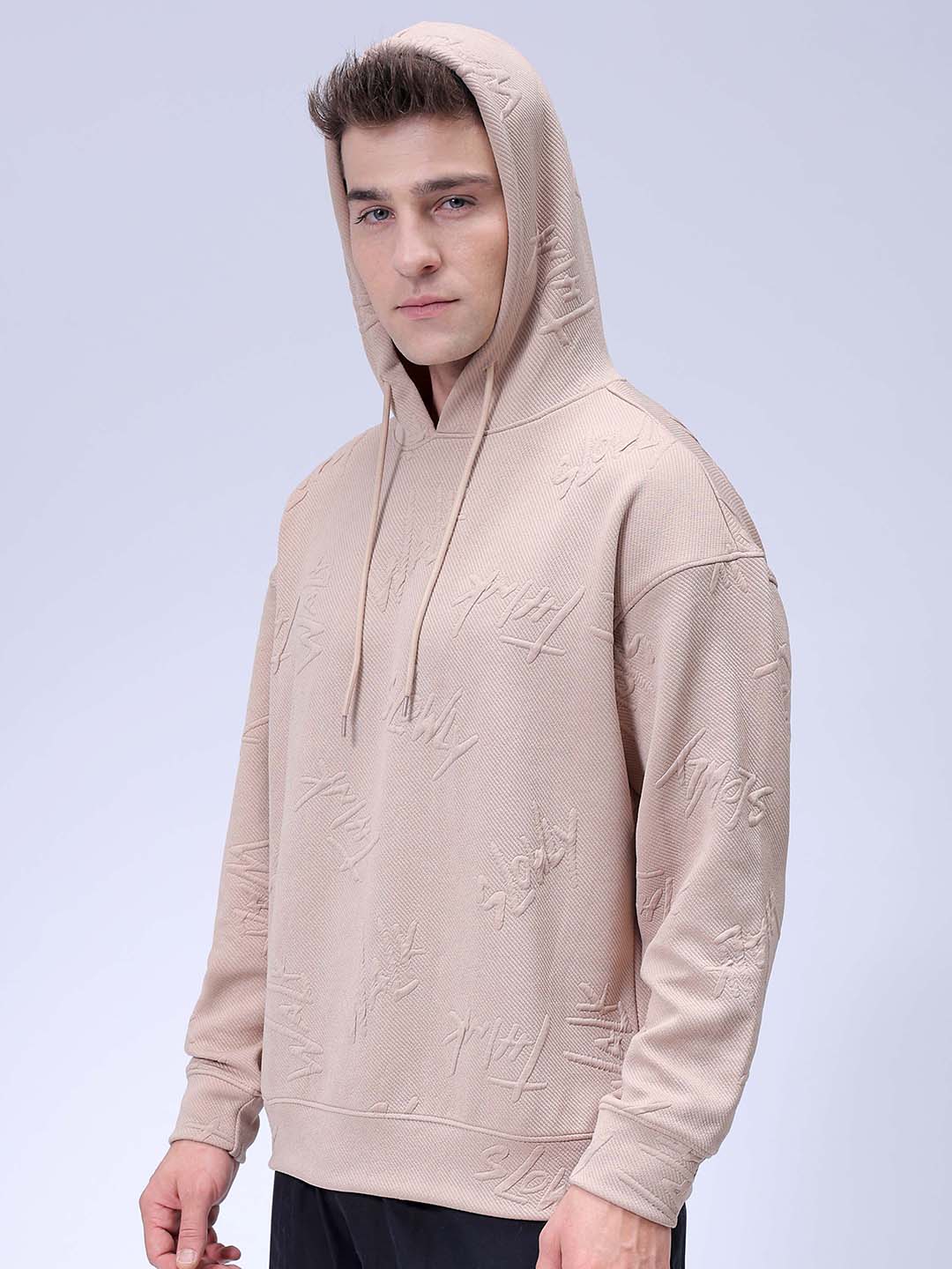 Men's Stone Relaxed Fit Solid Casual Sweatshirts - Image 8