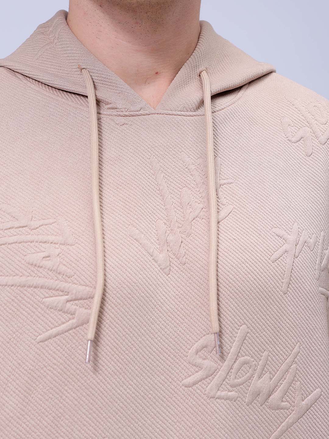 Men's Stone Relaxed Fit Solid Casual Sweatshirts - Image 9