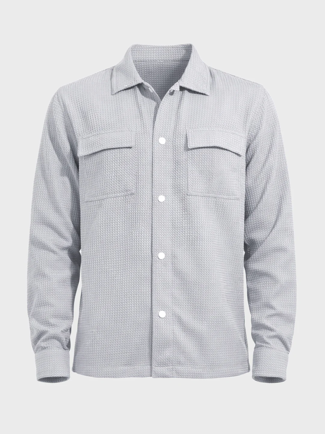 Men's Grey Regular Fit Casual Shirt - Image 3